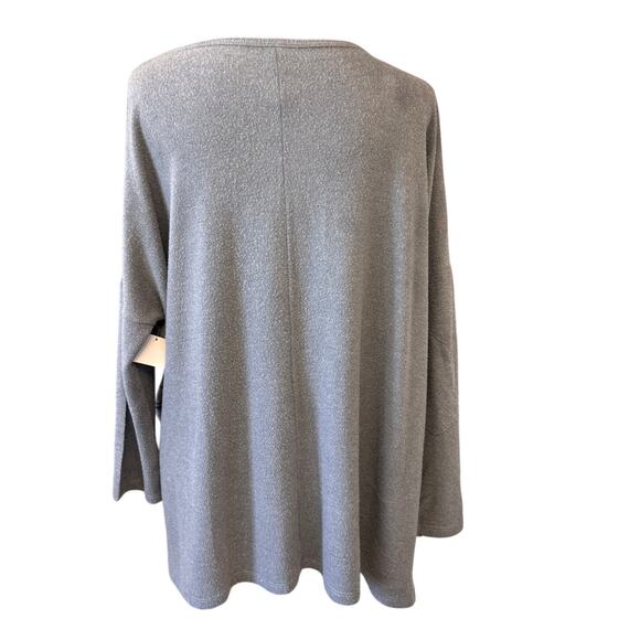 NEW GO COUTURE  Blue Perennial Asymmetric Dolman Sweater Size M FALL - Picture 5 of 7